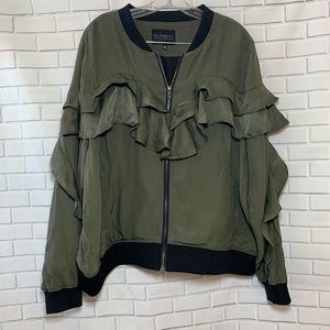 Eloquii Olive Ruffle Jacket
